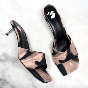 OFF-WHITE Tie Dye Liquid Melt Squared Open Toe Allen Wrench Mule Sandal Heels 40
